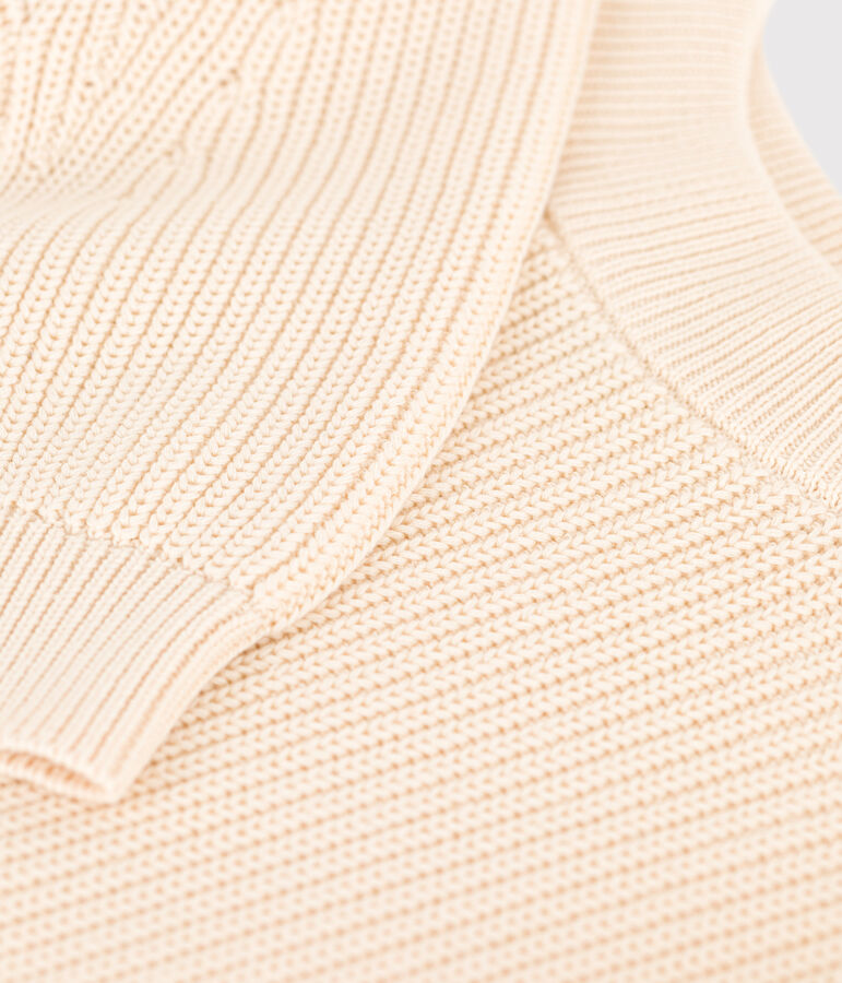 Women's Fisherman's Rib Cotton Pullover AVALANCHE Ecru