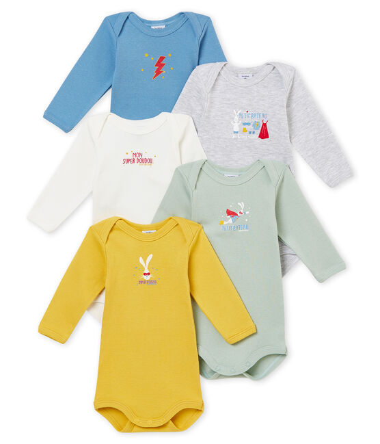 Set of 5 baby boy's long sleeved bodies variante 1