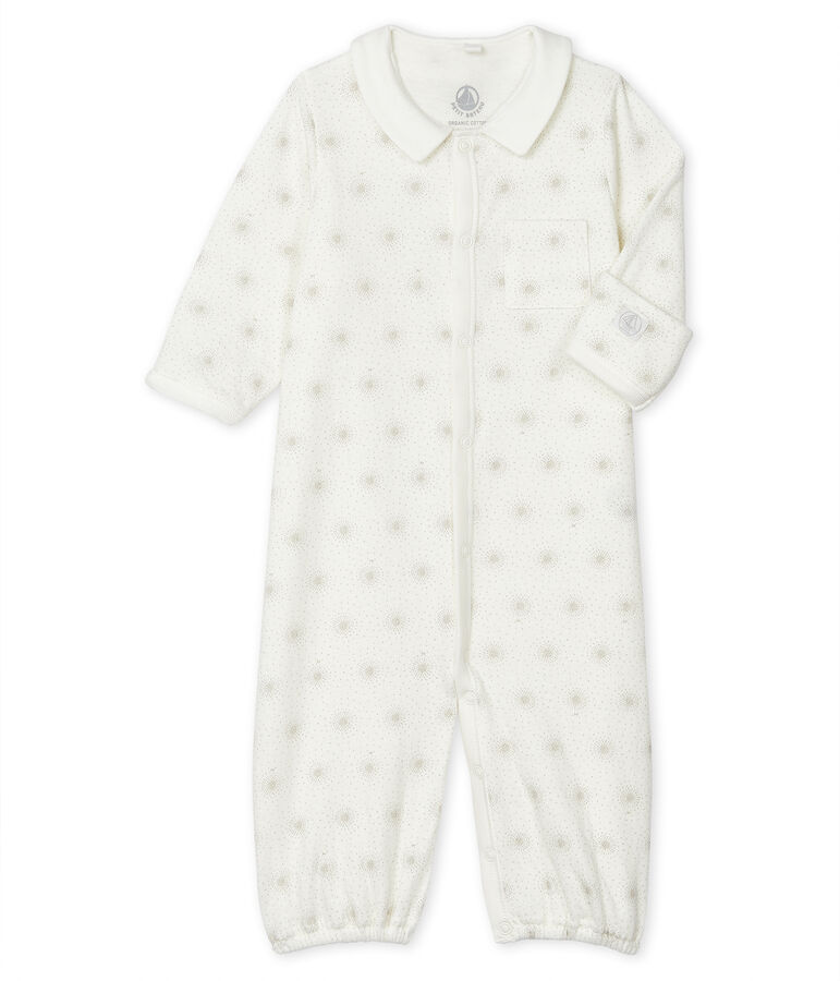 Babies' Jumpsuit/Sleeping Bag in Tube Knit white/multicolor