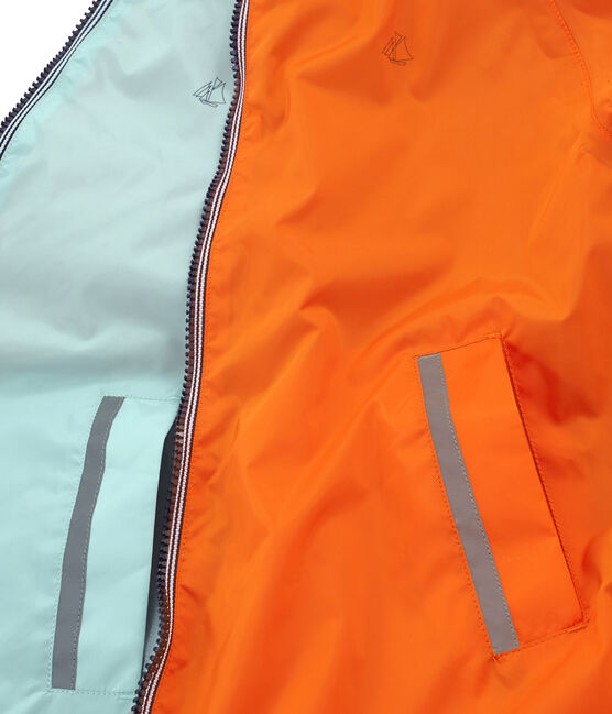 Unisex Children's Warm Reversible Windbreaker CAROTTE orange/FONTAINE blue