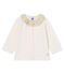 Baby Girls' Wool/Cotton Knit Cardigan MARSHMALLOW white
