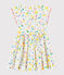 Girls' Short-Sleeved Poplin Dress MARSHMALLOW white/MULTICO white