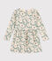 Girls' long-sleeved floral fleece dress AVALANCHE white/MULTICO