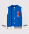 Unisex Children's Fleece Baseball Jacket RUISSEAU blue/MARSHMALLOW white