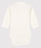 Baby boys' long-sleeved bodysuit with collar MARSHMALLOW white