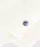 Babies' Long-Sleeved Cotton Bodysuit With Collar MARSHMALLOW white