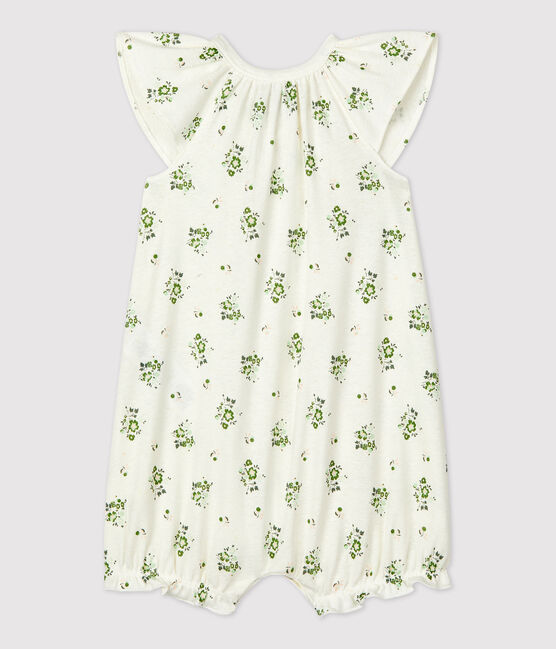 Babies' Cotton/Linen Botanic Print Playsuit MARSHMALLOW white/MULTICO white