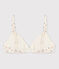 Girls' Floral Cotton and Elastane Padded Bra MARSHMALLOW white/MULTICO white