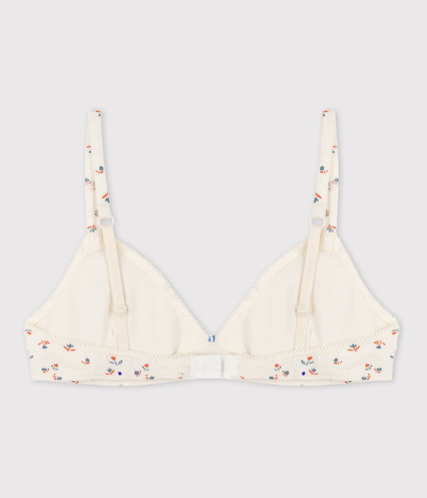 Girls' Floral Cotton and Elastane Padded Bra white/multicolor