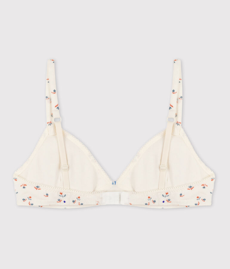 Girls' Floral Cotton and Elastane Padded Bra white/multicolor