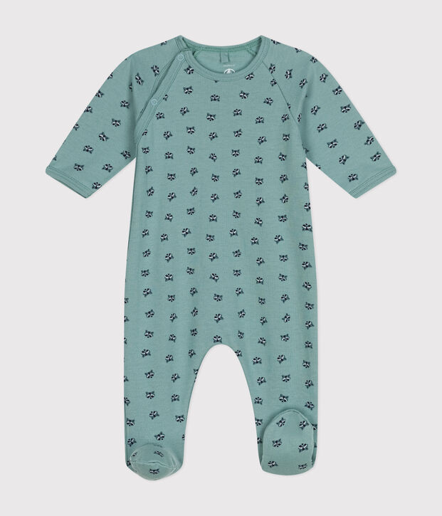 Babies' patterned fleece pyjamas green/multicolor