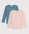 Girls' Long-Sleeved Cotton Openwork T-Shirt - 2-Pack variante 1