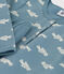 Girls' Bird Patterned Fleece/Cotton Nightdress with Leggings ROVER blue/MARSHMALLOW white