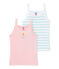 Pack of 2 girl's strap vests . set
