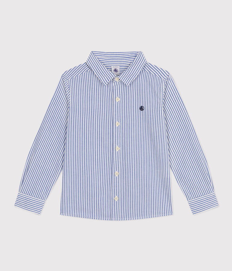 Boys' Striped Shirt GAULOISE /MARSHMALLOW