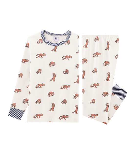 Boys' Ribbed Pyjamas MARSHMALLOW white/MULTICO white