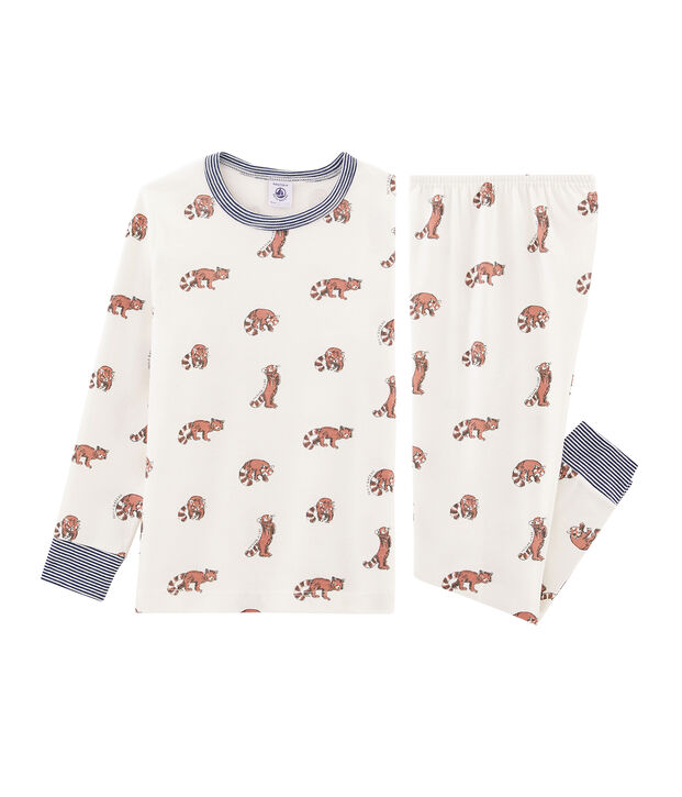 Boys' Ribbed Pyjamas white/multicolor