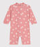 Babies' anti-UV floral print jumpsuit CHARME pink/MARSHMALLOW white