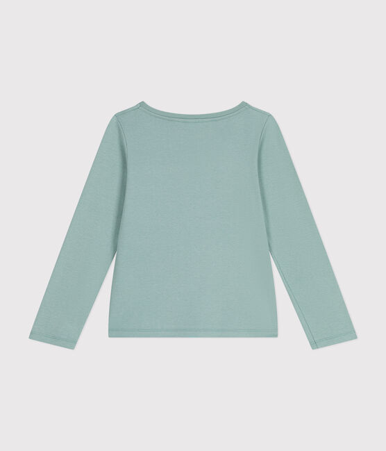 Little girls' long-sleeved rib knit T-shirt PAUL green