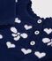Babies' wool and cotton jumper with bow motifs blue/ecru