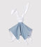 Comforter in Petit Bateau's iconic rib knit. ACIER blue/MARSHMALLOW white