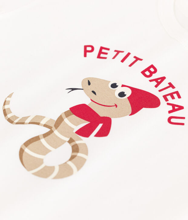 Little boys' short-sleeved fine jersey T-shirt white