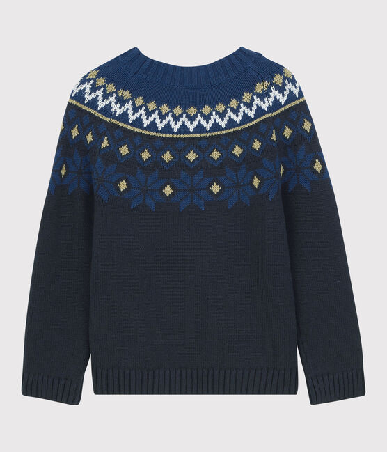Boys' Wool/Cotton Jumper SMOKING blue/MULTICO white