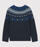 Boys' Wool/Cotton Jumper SMOKING blue/MULTICO white