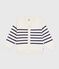 Children's stripy cotton cardigan MILK blue/SOIR