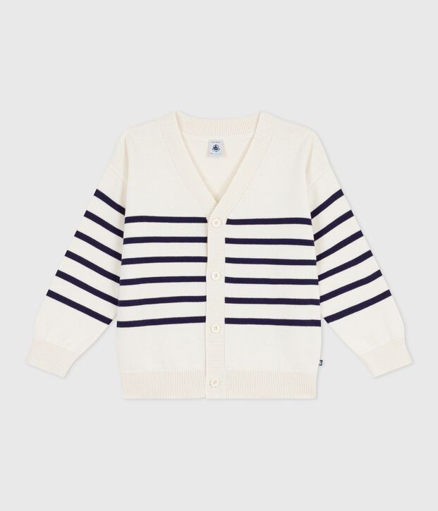 Children's stripy cotton cardigan blue/blue