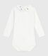 Babies' plain cotton body with an embroidered collar