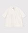 Babies' plain knitted dress white