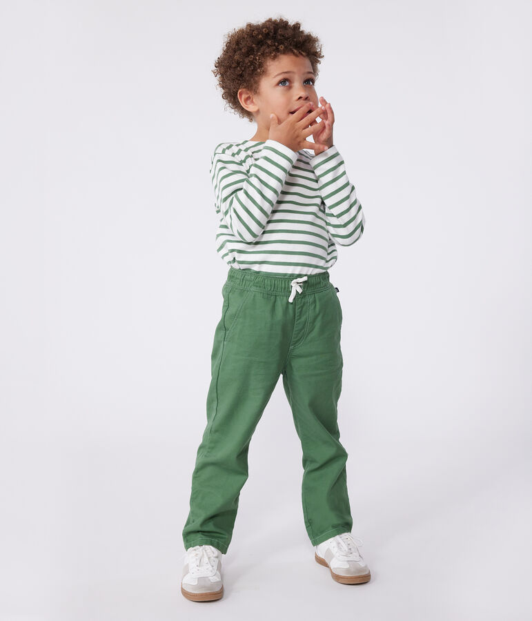 Children's cotton trousers PALMERAIE green