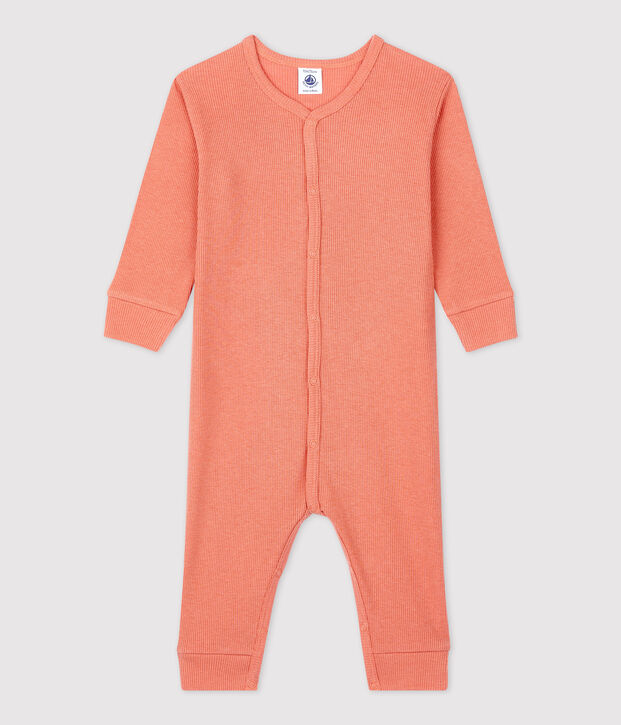 Babies' Footless Cotton and Lyocell Sleepsuit pink