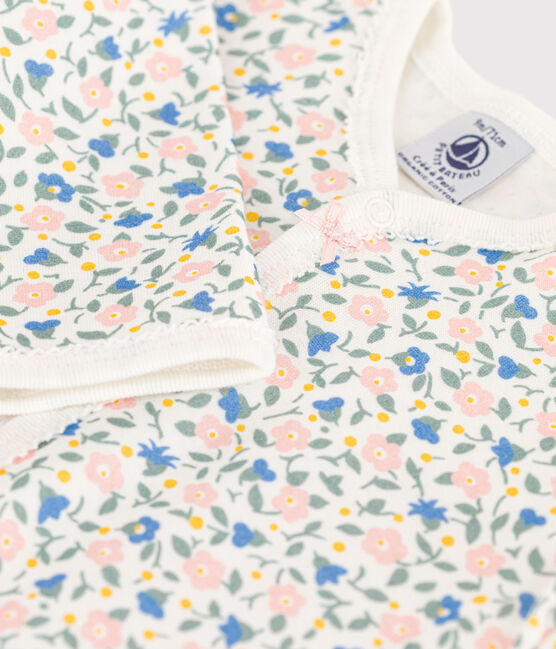 Floral Tube Knit Sleepsuit MARSHMALLOW white/MULTICO white