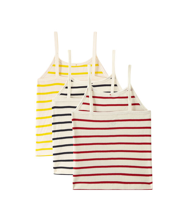 Set of 3 strap vest tops girl white