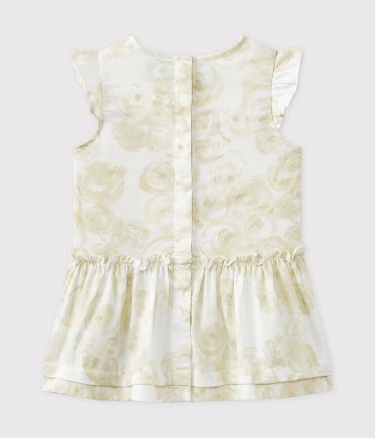 Baby girl's print satin dress white/multicolor