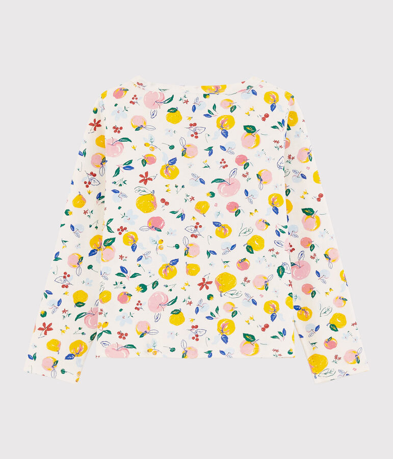 Girls' Cotton Cardigan white/multicolor