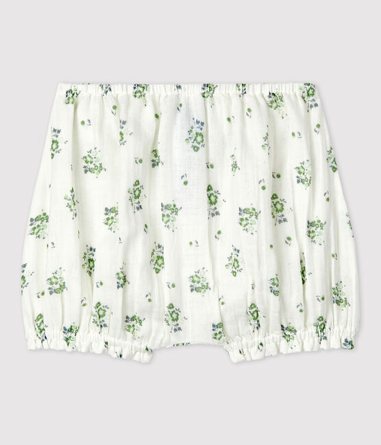 Babies' Organic Cotton Gauze Bloomers MARSHMALLOW white/MULTICO white