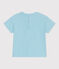 Babies' short-sleeved plain cotton T-shirt AQUATIC blue