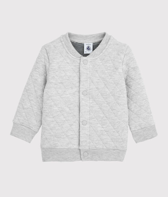 Baby boy's tubular knit cardigan BELUGA CHINE grey