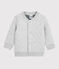 Baby boy's tubular knit cardigan BELUGA CHINE grey