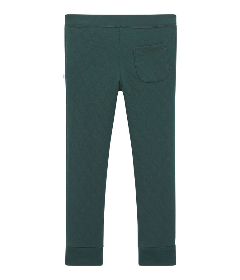 Boy's quilted double knit trousers green