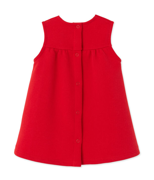 Baby girl's embroidered fleece dress red