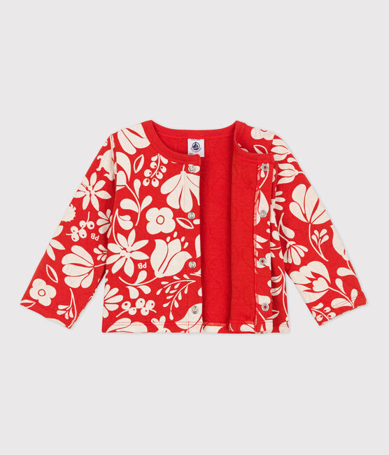 Babies' Patterned Quilted Tube Knit Cardigan CASIMIR /AVALANCHE