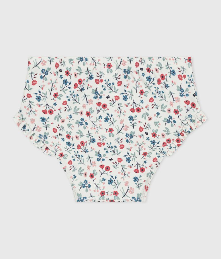 Babies' floral print frilly swim pants MARSHMALLOW white/MULTICO white