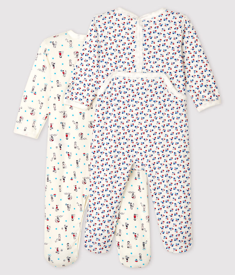 Baby Girls' Ribbed Sleepsuit - 2-Pack multicolor