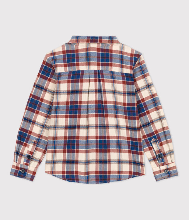Boys' Checked Flannel Shirt Ecru/multicolor