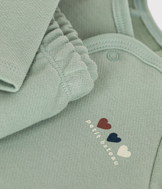 Babies Fleece Outfit - 2-Piece Set HERBIER green