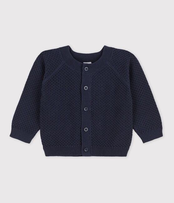 Babies' Cotton Knit Cardigan SMOKING blue